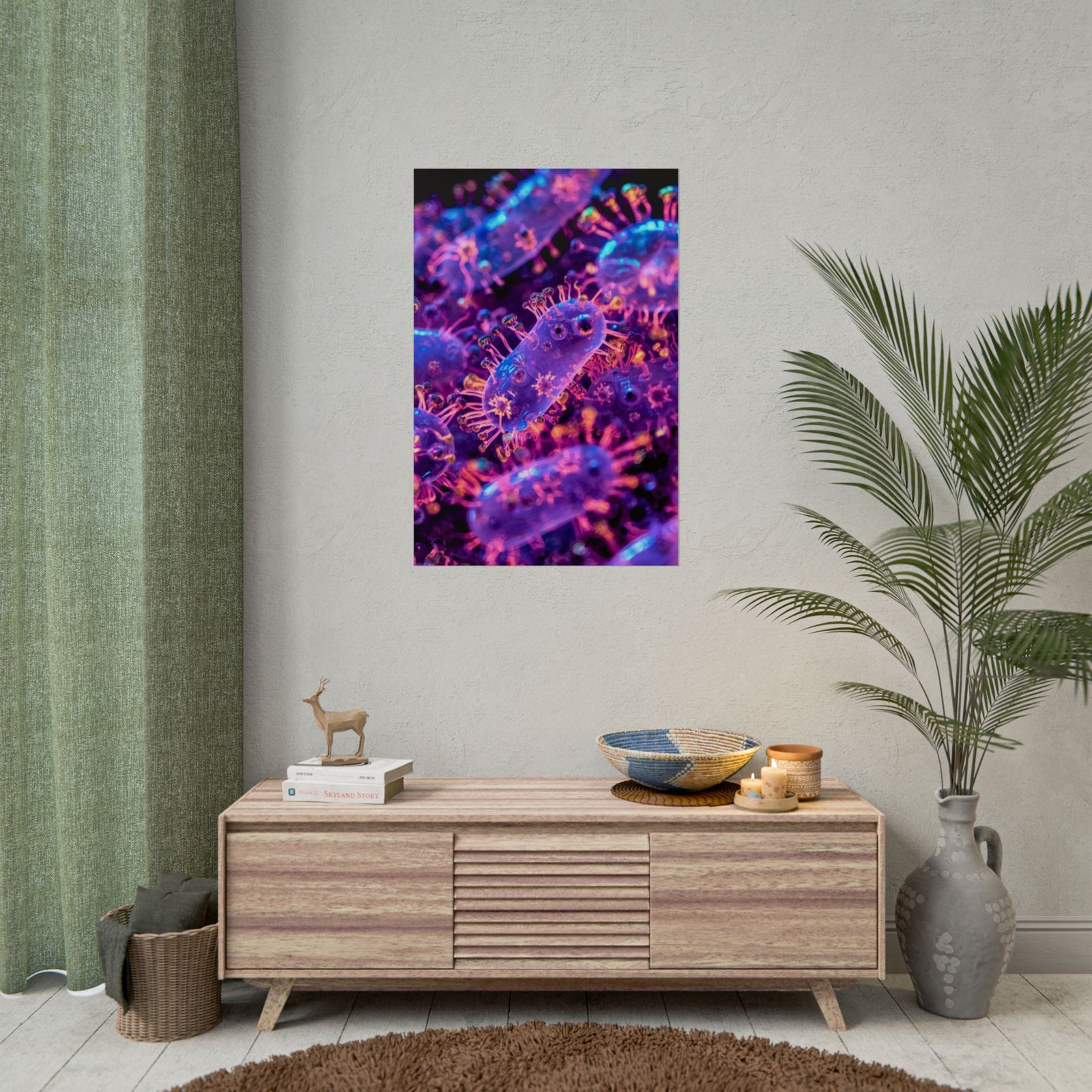 IS_6621 Neon Microbe Rolled Poster โ Vibrant Biotech Wall Art - Image 4