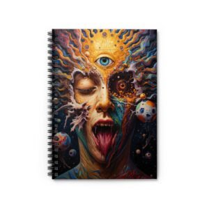 IS_6617 Psychedelic Third-Eye Spiral Notebook — Cosmic Surreal Art Ruled Journal