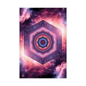 IS_6658 Galaxy Mandala Rolled Poster — Psychedelic Hexagon Space Wall Art