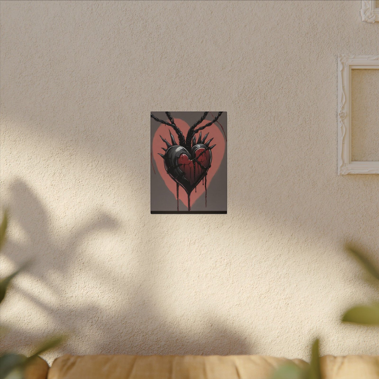 IS_1266 Gothic Dripping Heart Canvas - Image 7