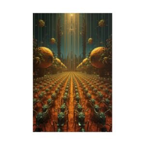 IS_6812 Surreal Sci‑Fi Army Poster — Futuristic Alien March Rolled Art Print