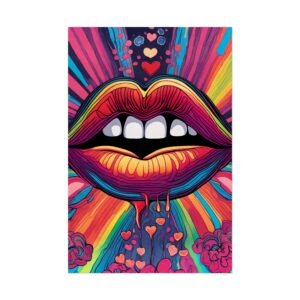 IS_6548 Psychedelic Rainbow Lips Rolled Poster — Vibrant Pop Art Wall Print