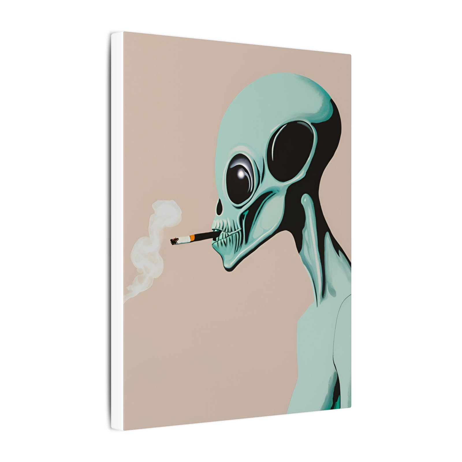 IS_4418 Alien Smoking Art Canvas Print - Unique Wall Décor for Collectors - Image 3