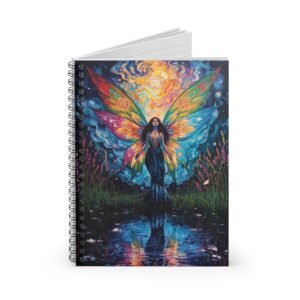 IS_6664 Fairy Reflection Spiral Notebook — Ruled Journal for Fantasy Art Lovers