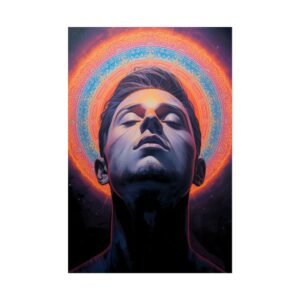 IS_6578 Neon Halo Portrait Rolled Poster