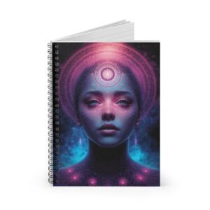 IS_6572 Cosmic Goddess Spiral Notebook — Ruled Journal for Meditation, Spirituality & Creative Notes