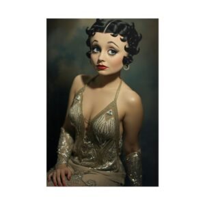 IS_6851 Vintage Glamour Poster — Art Deco Pin-Up Portrait Rolled Poster