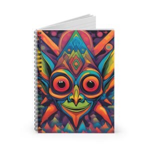 IS_6560 Psychedelic Chameleon Spiral Notebook — Colorful Tribal Art Ruled Journal
