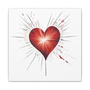 IS_4143 Radiant Red Heart Canvas — Stretched Matte Wall Art