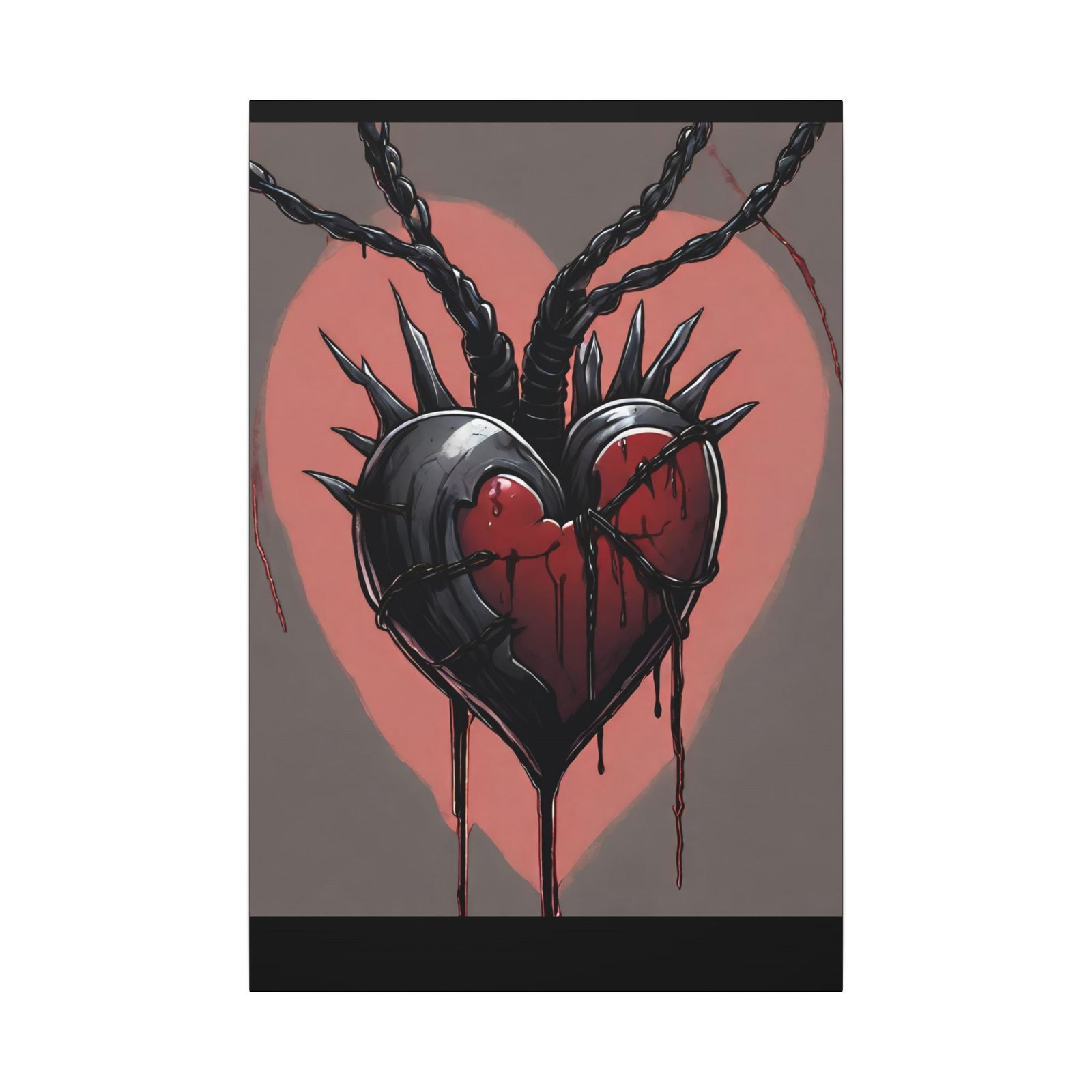 IS_1266 Gothic Dripping Heart Canvas - Image 9