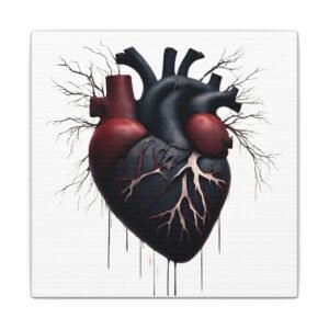 IS_4186 Anatomical Heart Canvas Print — Dark Gothic Medical Art on Matte Stretched Canvas