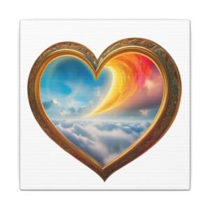 IS_4172 Heart-Shaped Sky Canvas — Romantic Sunrise/Sunset Art Print