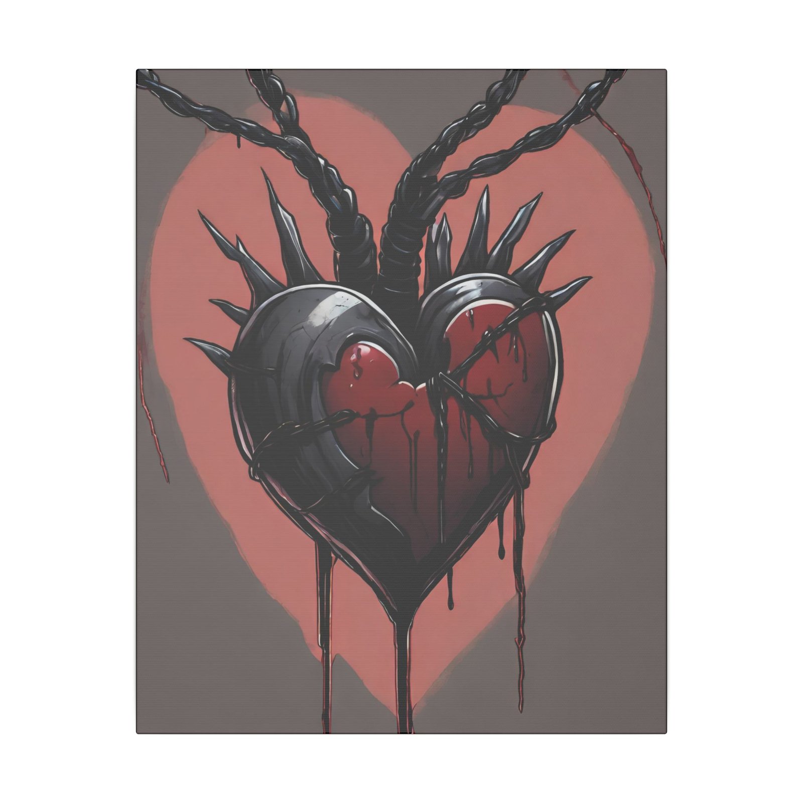 IS_1266 Gothic Dripping Heart Canvas - Image 2