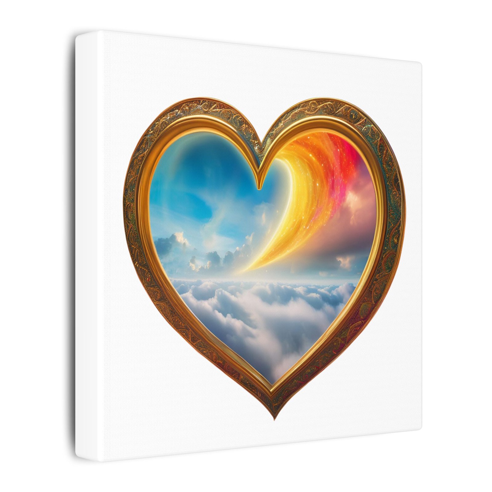IS_4162 Golden Heart Cloudscape Canvas — Romantic Sunrise Wall Art - Image 2