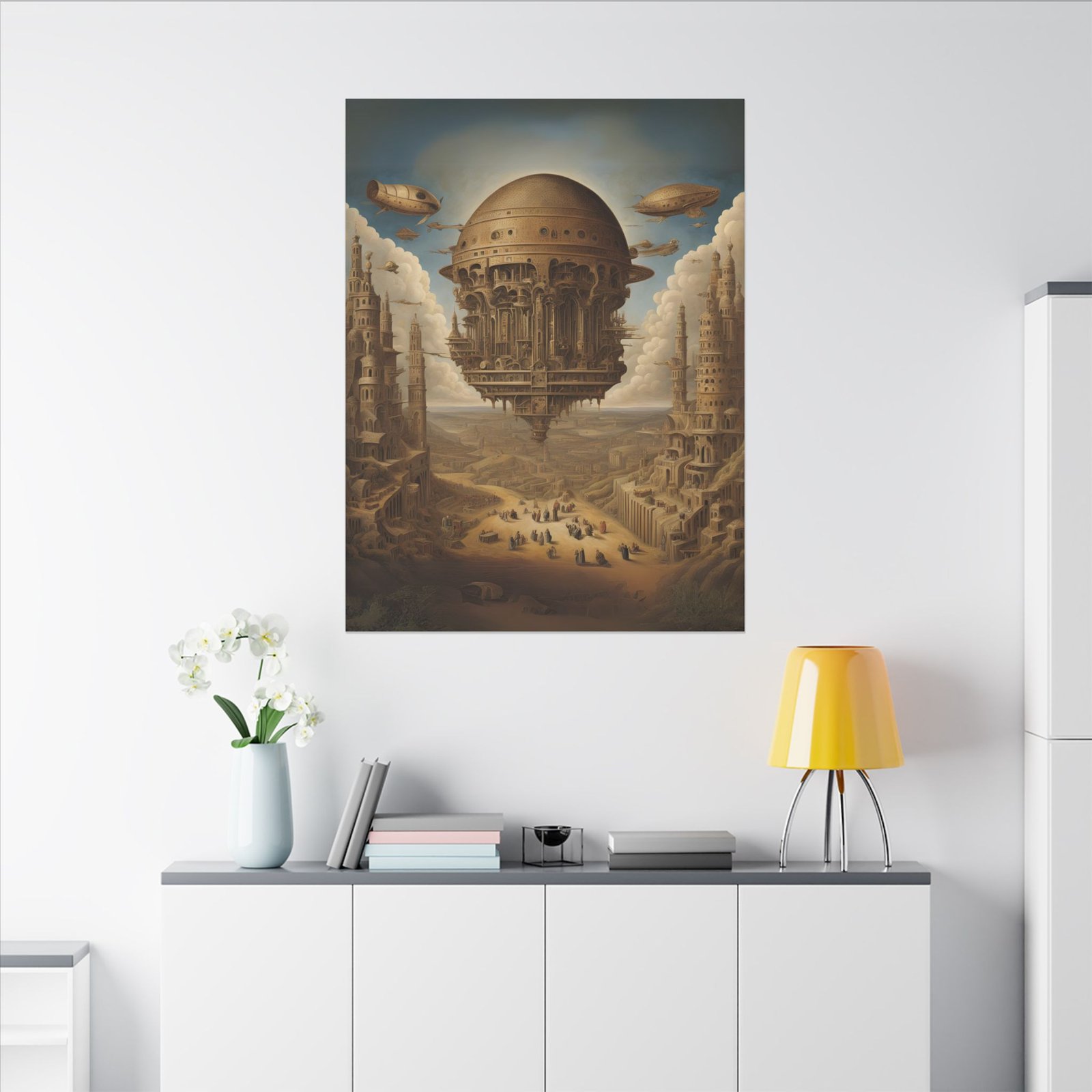 IS_4600 Fantasy Themed Stretched Canvas Art - Airship Adventure - Image 4