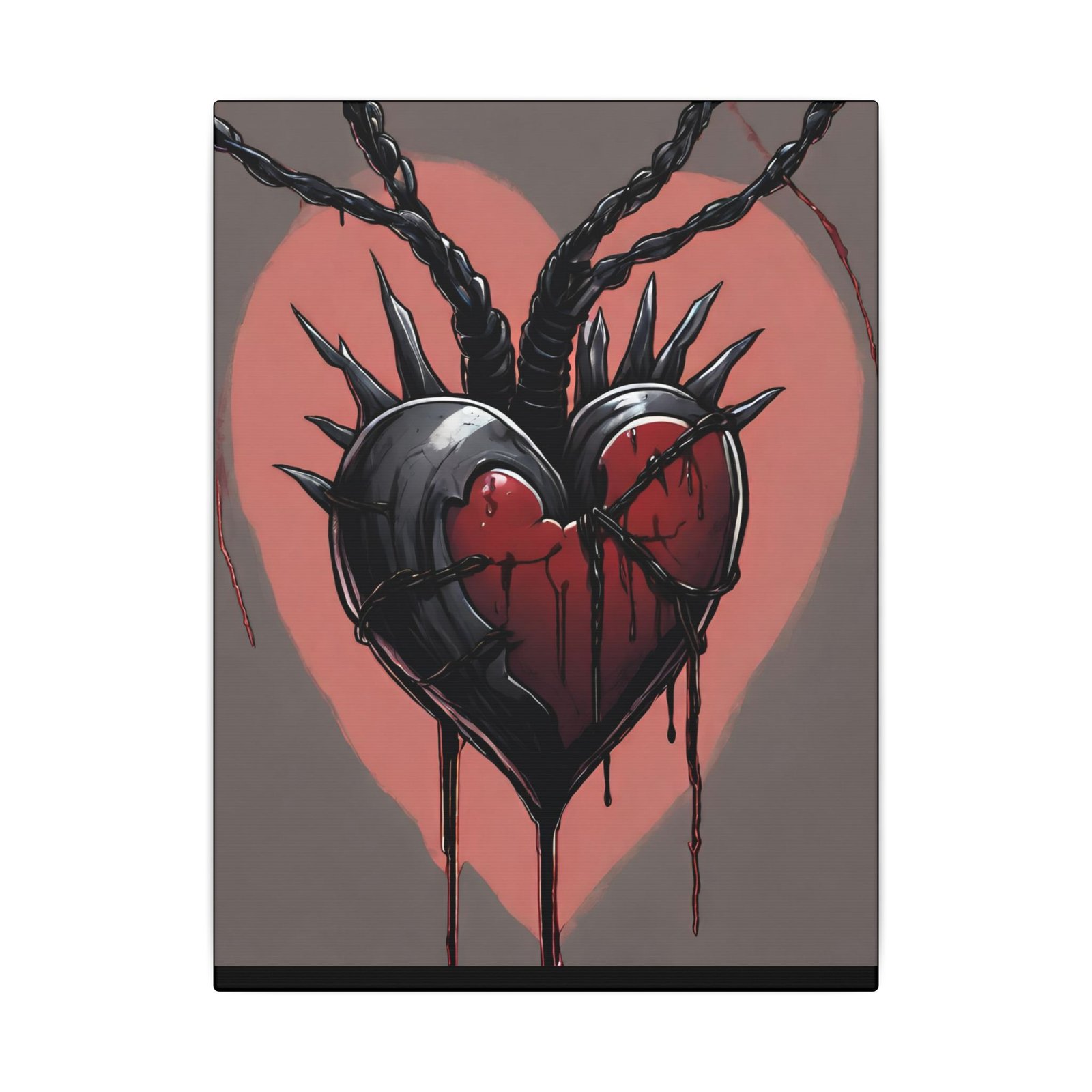 IS_1266 Gothic Dripping Heart Canvas - Image 5