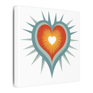 Heart-Centered Matte Canvas Art - Vibrant Stretched Heart Design for Home Decor IS_4137