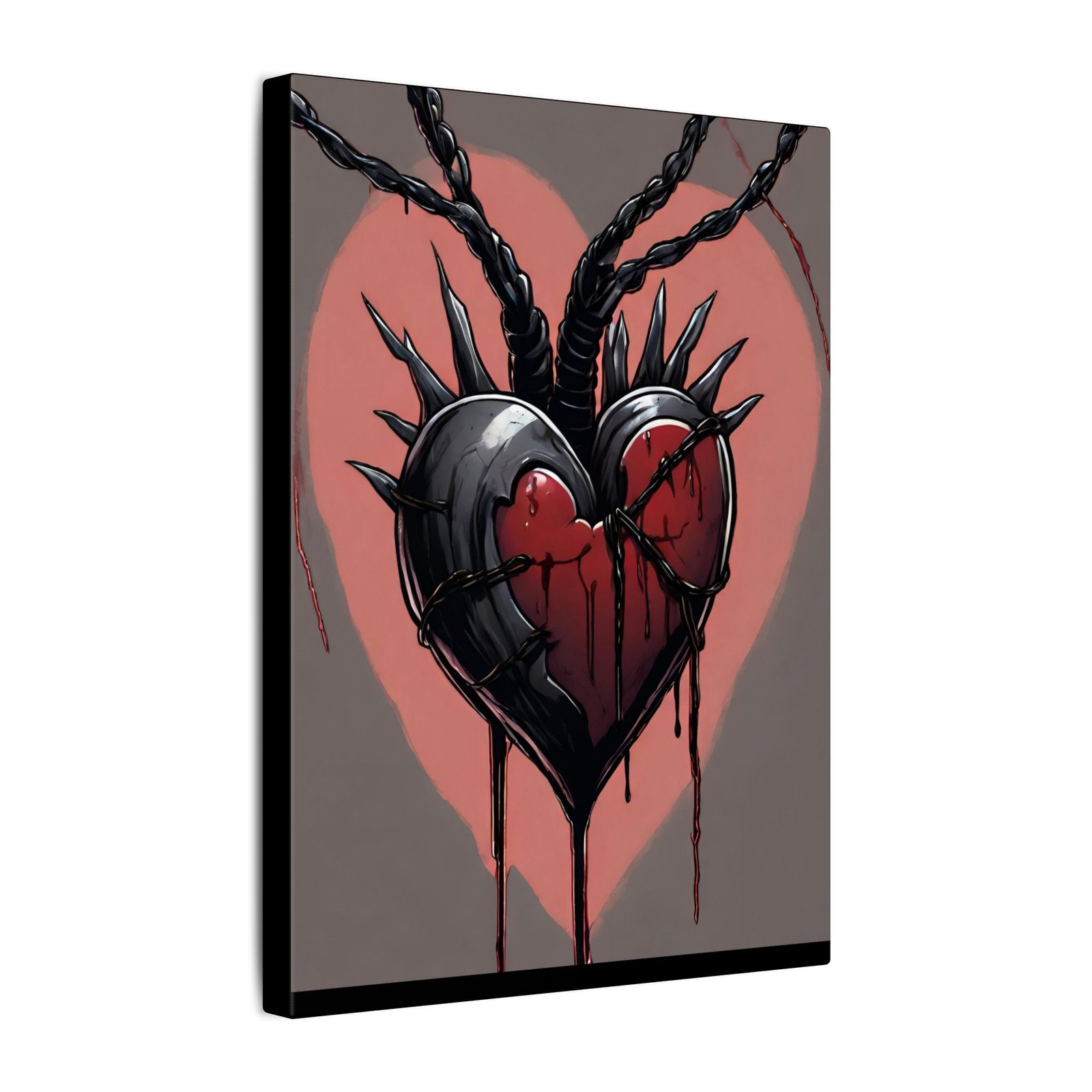 IS_1266 Gothic Dripping Heart Canvas - Image 6