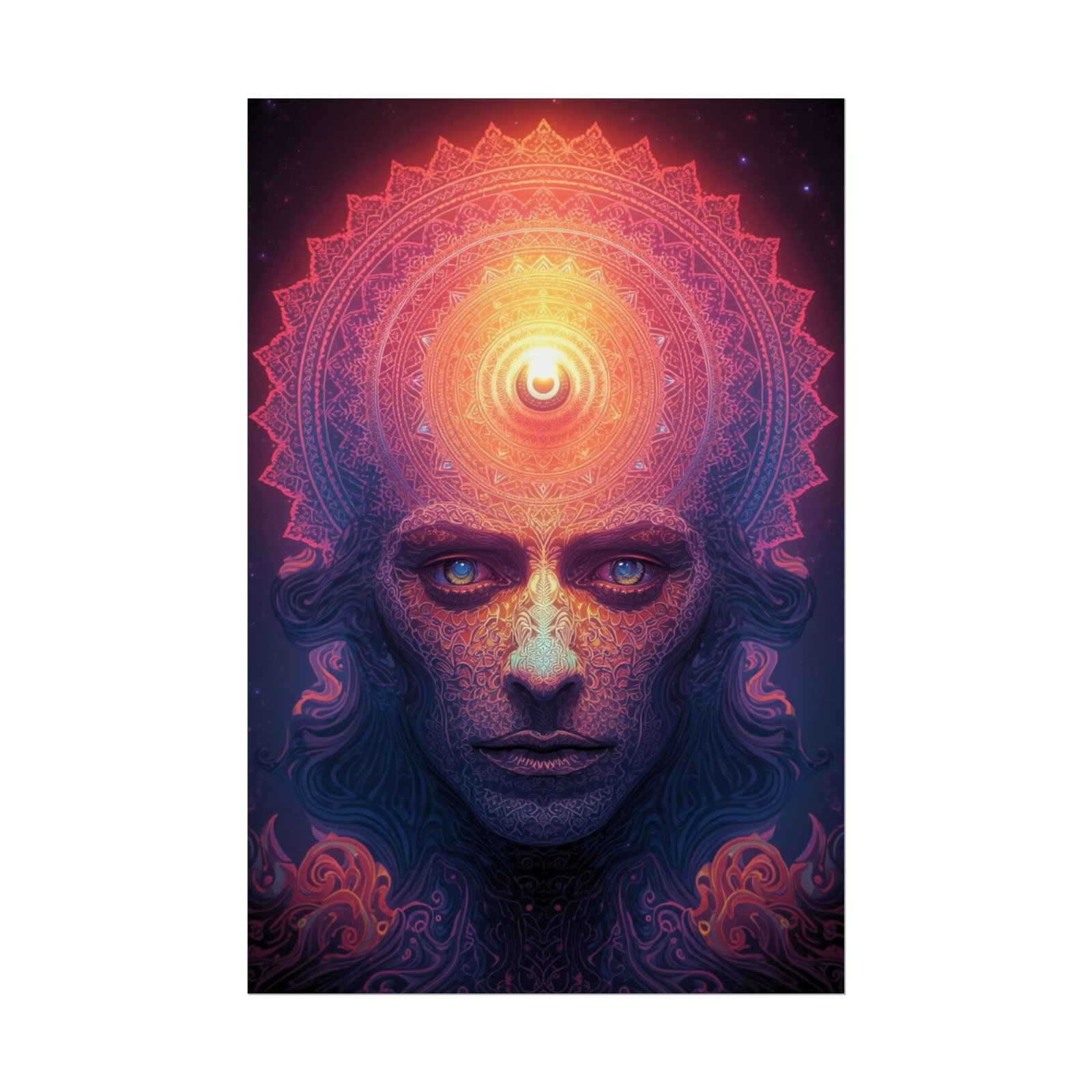 IS_6669 Mystic Third Eye Poster โ Psychedelic Spiritual Wall Art