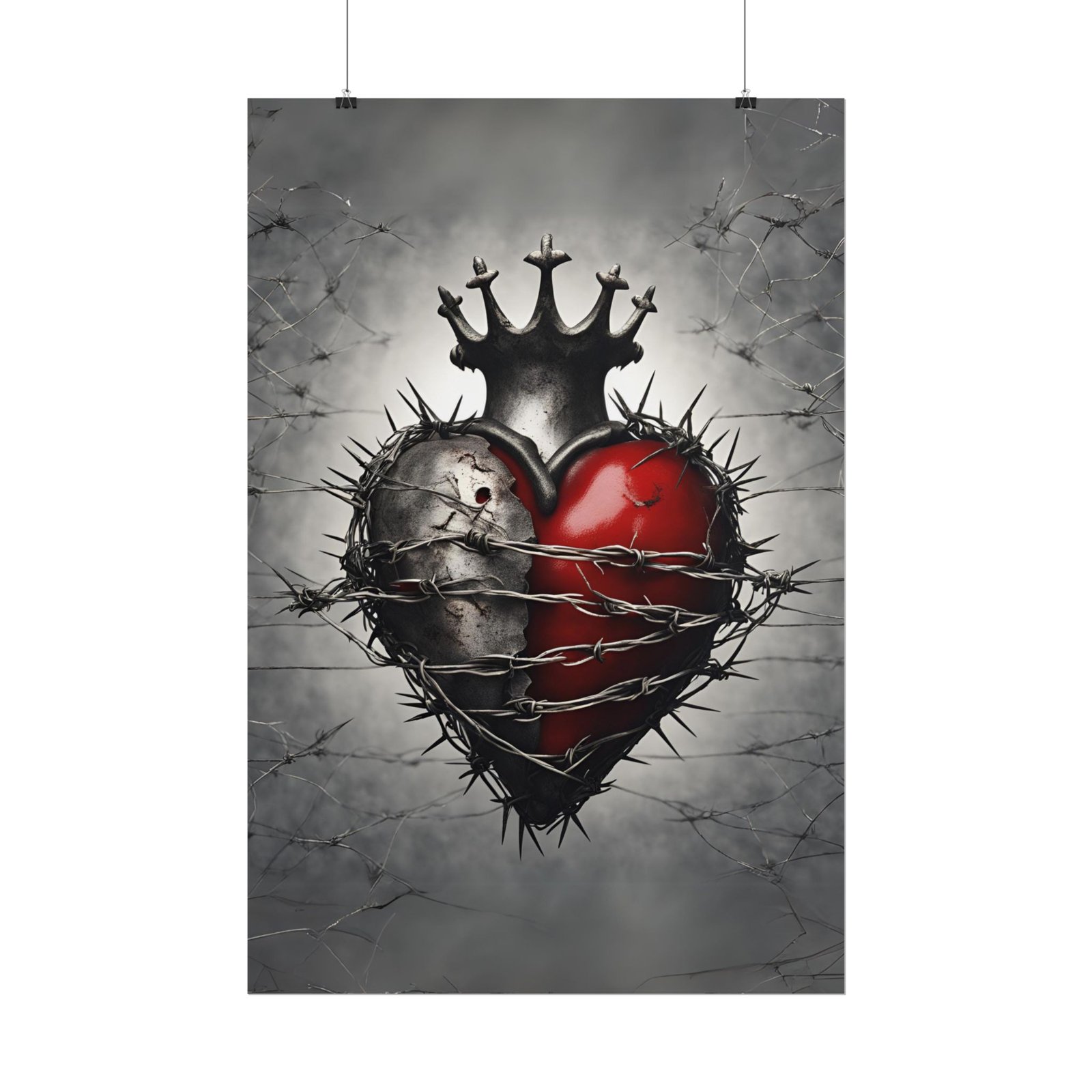 IS_1455 Barbwire Heart Rolled Posters - Image 2