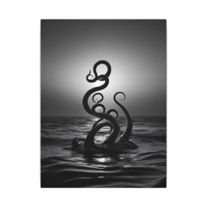 IS_4425 Black and White Octopus Canvas Art - Modern Nautical Wall Decor