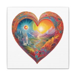 IS_4173 Heartscape Matte Canvas Wall Art — Vibrant Heart Landscape Print