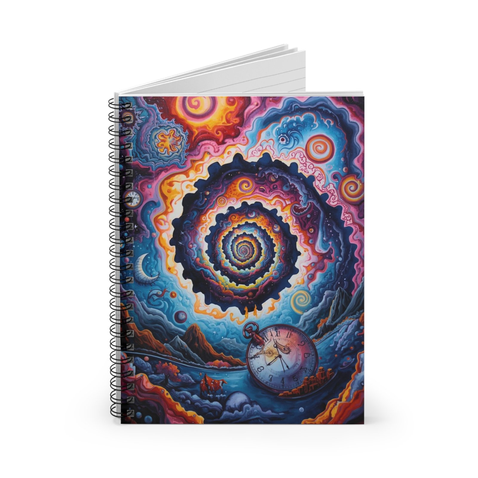 IS_6623 Spiral Notebook โ Psychedelic Spiral Art Ruled Journal