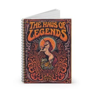 The Haus of Legends Spiral Notebook — Vintage Unicorn Art Ruled Journal
