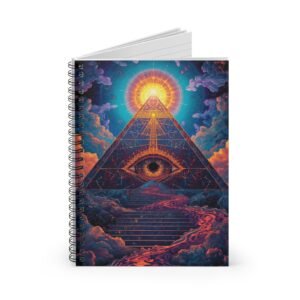 IS_6653 Mystic Pyramid Spiral Notebook — Eye of Illumination Ruled Journal