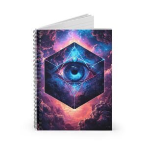 IS_6656 Mystic Eye Spiral Notebook — Cosmic Geometry Journal (Ruled)