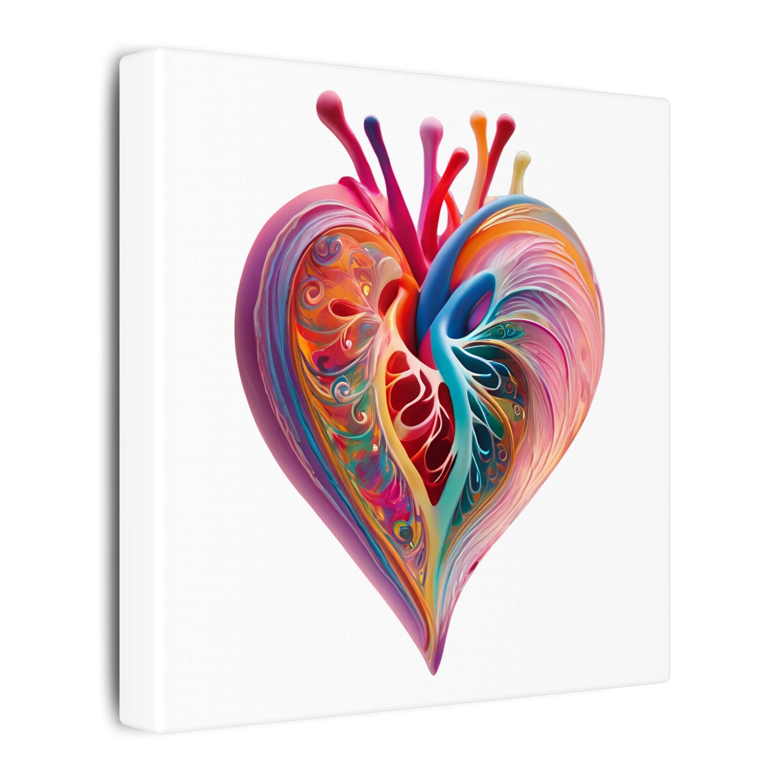 IS_4152 Colorful Abstract Heart Canvas — Vibrant Heart Art Print - Image 2