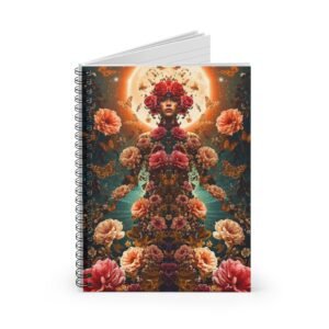 IS_6602 Floral Moon Goddess Spiral Notebook — Ruled Journal for Artists & Dreamers