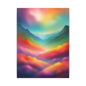 IS_3910 Vibrant Landscape Canvas Print - Colorful Abstract Wall Art