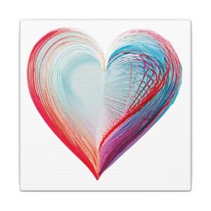 IS_4147 Abstract Rainbow Heart Canvas Print — Colorful Stretched Wall Art