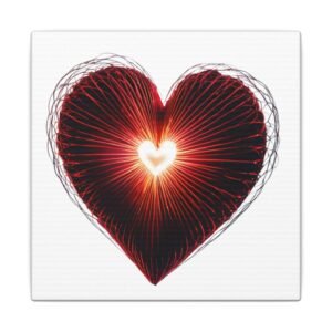 IS_4159 Radiant Heart Canvas Print — Glowing Red Heart Wall Art