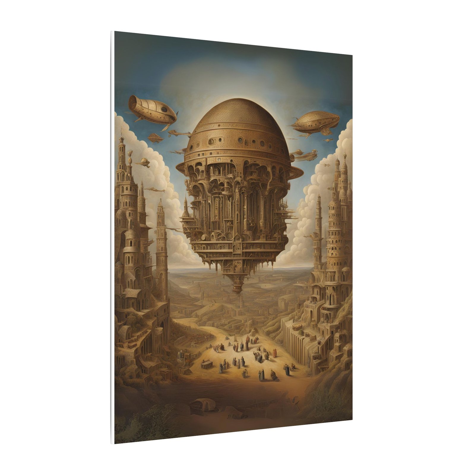 IS_4600 Fantasy Themed Stretched Canvas Art - Airship Adventure - Image 3