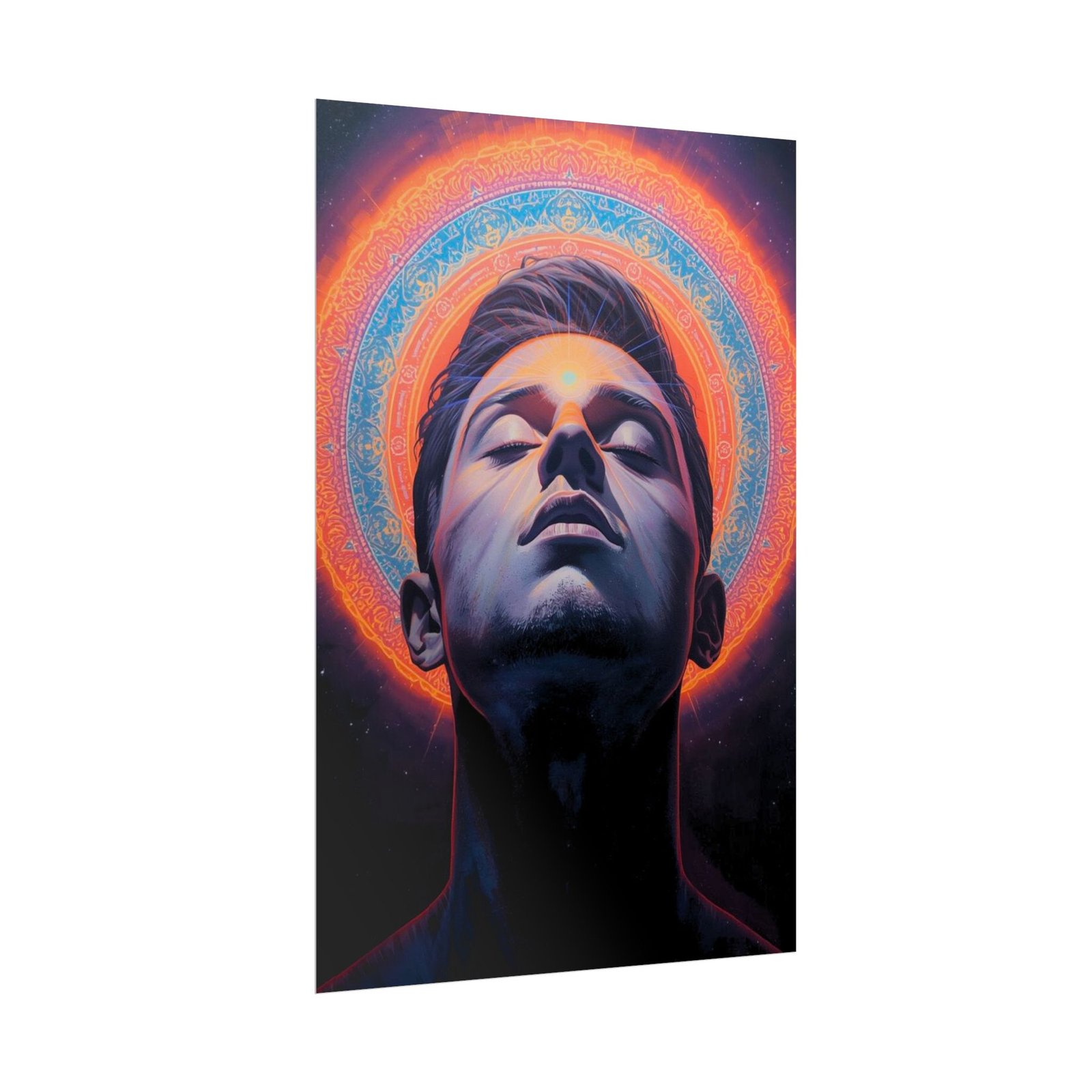 IS_6578 Neon Halo Portrait Rolled Poster - Image 2