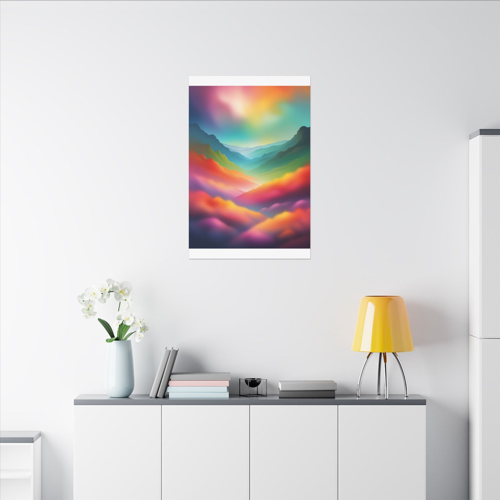 IS_3910 Vibrant Landscape Canvas Print - Colorful Abstract Wall Art - Image 12