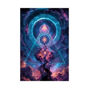 IS_6659 Cosmic Geometry Rolled Poster — Mystical Space Triangle Wall Art