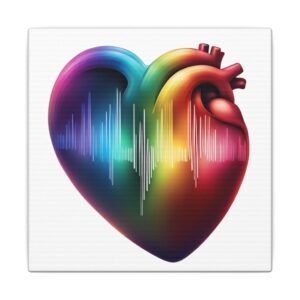 IS_3310 Rainbow Heart Soundwave Canvas