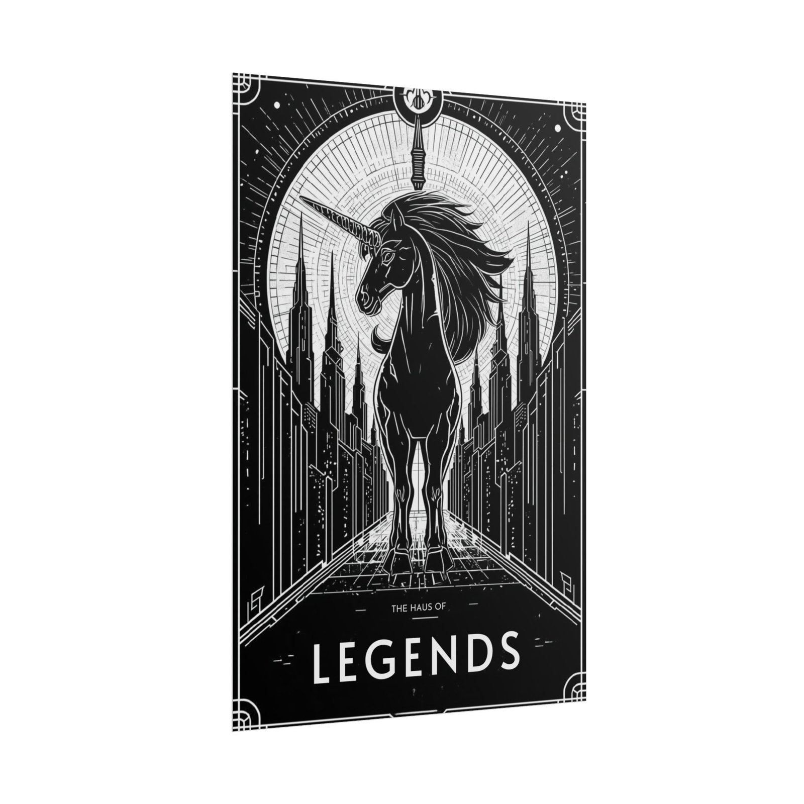 IS_6833 Unicorn Legends Art Deco Rolled Poster - Image 3