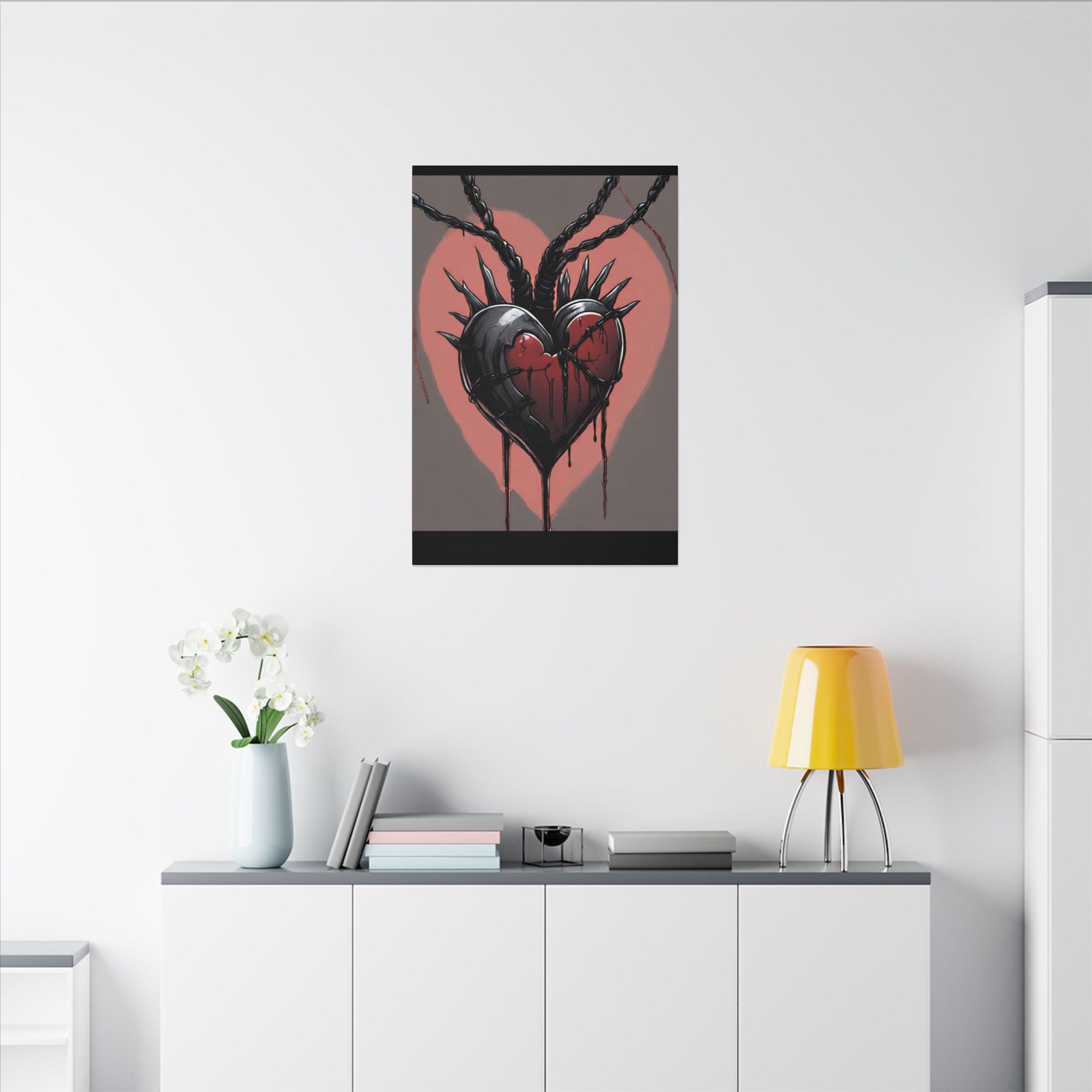 IS_1266 Gothic Dripping Heart Canvas - Image 12