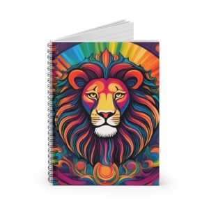 IS_6544 Colorful Lion Spiral Notebook — Vibrant Leo Art Ruled Journal