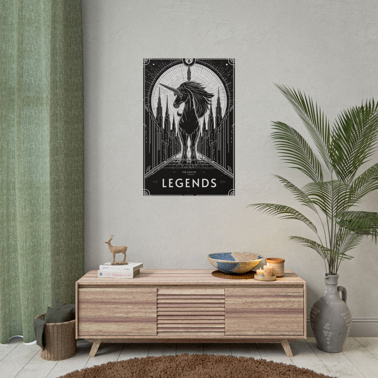 IS_6833 Unicorn Legends Art Deco Rolled Poster - Image 4