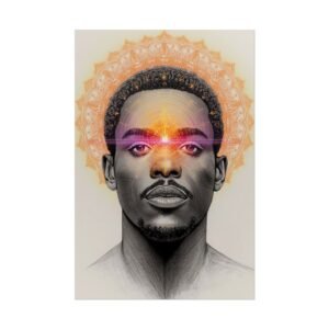 IS_6580 Afrocentric Portrait with Third Eye Mandala Rolled Poster