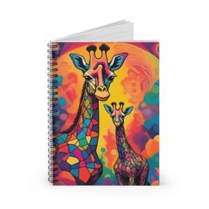 IS_6541 Spiral Notebook — Colorful Mosaic Giraffe Ruled Journal