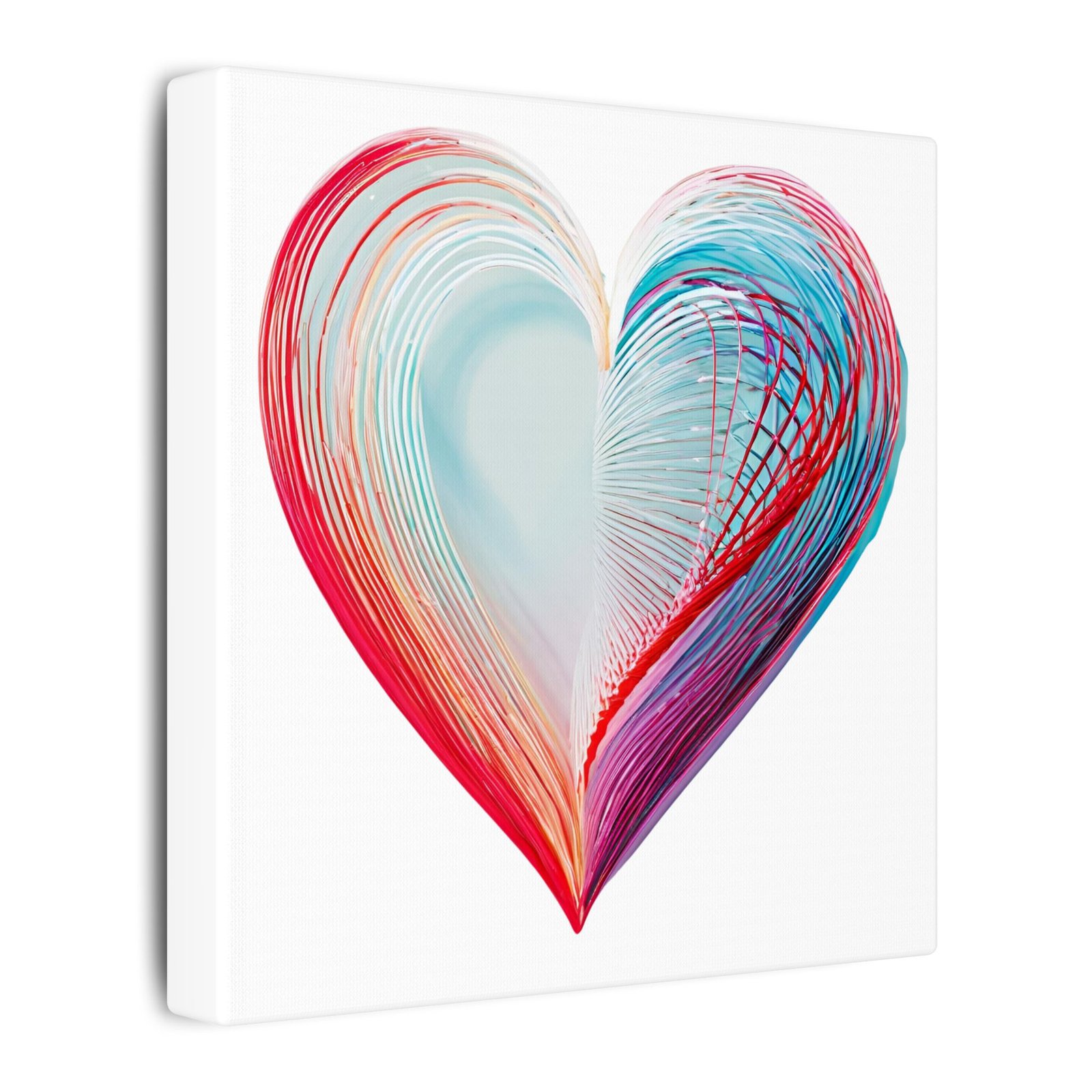 IS_4147 Abstract Rainbow Heart Canvas Print — Colorful Stretched Wall Art - Image 2