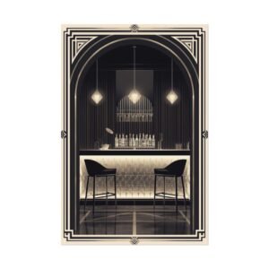 IS_6824 Art Deco Bar Poster — Vintage Cocktail Lounge Rolled Poster