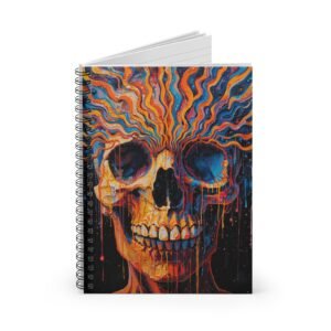 IS_6614 Psychedelic Skull Spiral Notebook — Ruled Journal for Artists & Writers