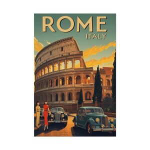 Rome Italy Vintage Travel Poster — Rolled Wall Poster